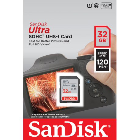 SanDisk Ultra - Flash memory card - 32 GB - UHS-I U1 / Class10 - SDHC UHS-I - 5