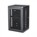 StarTech.com 18U 19" Wall Mount Network Cabinet, 16" Deep Hinged Locking IT Network Switch Depth Enclosure, Assembled Vented Computer Equipment Data Rack with Shelf & Flexible Side Panels - 18U Vented Cabinet (RK1820WALHM) - Rack enclosure cabinet - wall mountable - black - 18U
