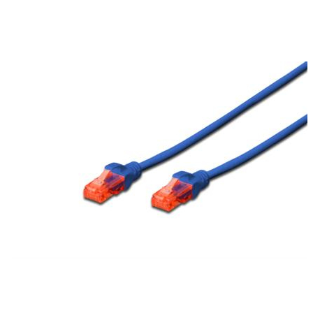 DIGITUS Professional - Patch cable - RJ-45 (M) to RJ-45 (M) - 50 cm - UTP - CAT 6 - booted, snagless - blue - 1
