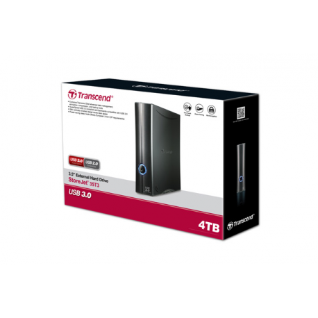 Transcend StoreJet 35T3 - Hard drive - 4 TB - external (desktop) - 3.5" - USB 3.0 - 256-bit AES - 1