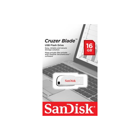 SanDisk Cruzer Blade - USB flash drive - 16 GB - USB 2.0 - white - 3