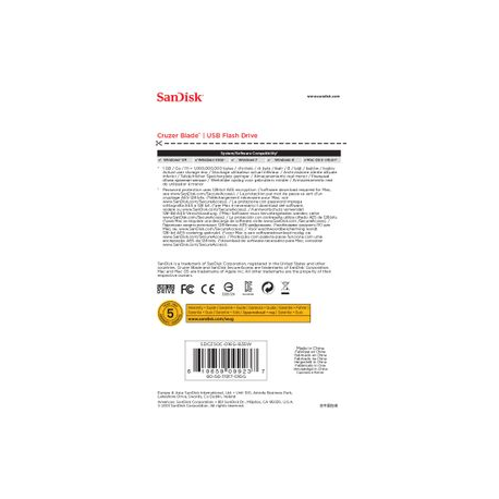 SanDisk Cruzer Blade - USB flash drive - 16 GB - USB 2.0 - white - 4