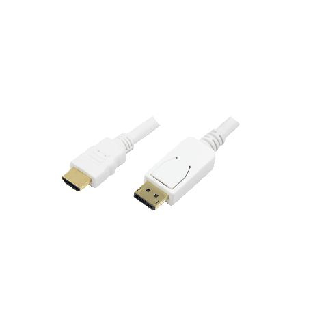 LogiLink - Adapter cable - DisplayPort male to HDMI male - 2 m - white - 1