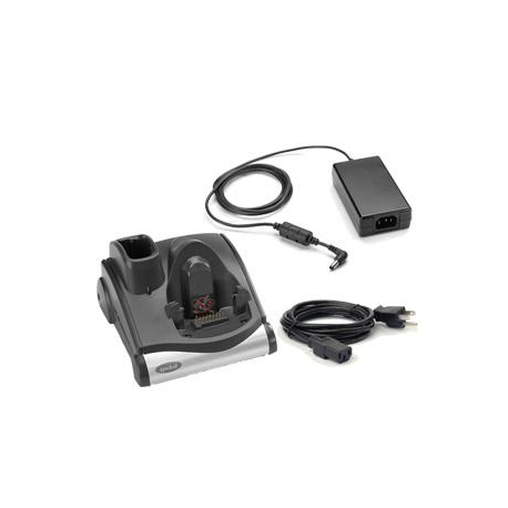 Zebra Single Slot Cradle Kit - Docking cradle - RS-232  /  USB - United States - for Zebra MC9090-G, MC9090-K, MC9090-S, MC909X-K, MC909X-S, MC9190-G, MC92N0, MC92N0-G Premium - 1