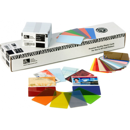 Zebra Premier - Polyvinyl chloride (PVC) - 15 mil - white - CR-80 Card (85.6 x 54 mm) 500 card(s) cards - 2