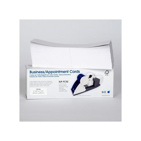 Seiko Instruments SLP-FCS2 - Matte - non-adhesive - white - 57 x 89 mm 600 card(s) (300 sheet(s) x 2) business cards - for Smart Label Printer 440, 440 Office Administration Pack, 450, 620, 650, 650SE - 2