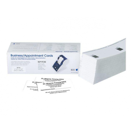 Seiko Instruments SLP-FCS2 - Matte - non-adhesive - white - 57 x 89 mm 600 card(s) (300 sheet(s) x 2) business cards - for Smart Label Printer 440, 440 Office Administration Pack, 450, 620, 650, 650SE - 3