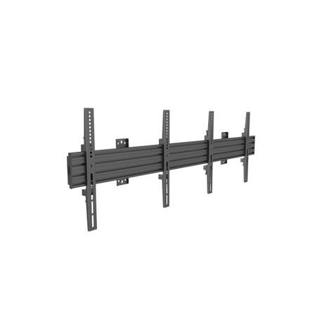 Multibrackets M Wallmount Pro MBW2U - Mounting kit (2 wall plates, wall rails, 4 x fixed arms) - for 2 LCD displays - aluminium, steel - black - screen size: 40"-65" - wall-mountable - 0