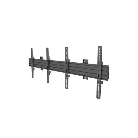 Multibrackets M Wallmount Pro MBW2U - Mounting kit (2 wall plates, wall rails, 4 x fixed arms) - for 2 LCD displays - aluminium, steel - black - screen size: 40"-65" - wall-mountable - 2