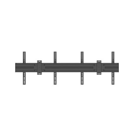 Multibrackets M Wallmount Pro MBW2U - Mounting kit (2 wall plates, wall rails, 4 x fixed arms) - for 2 LCD displays - aluminium, steel - black - screen size: 40"-65" - wall-mountable - 3