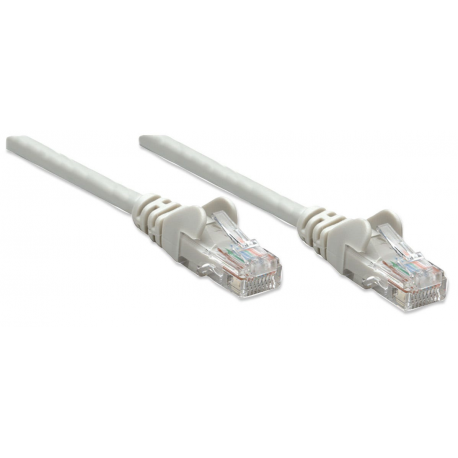 Intellinet Network Patch Cable, Cat6, 0.5m, Grey, CCA, U / UTP, PVC, RJ45, Gold Plated Contacts, Snagless, Booted, Lifetime Warranty, Polybag - Patch cable - RJ-45 (M) to RJ-45 (M) - 50 cm - UTP - CAT 6 - molded, snagless - grey - 1