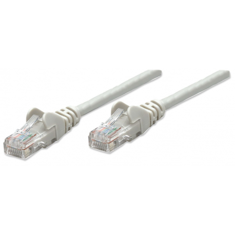 Intellinet Network Patch Cable, Cat6, 0.5m, Grey, CCA, U / UTP, PVC, RJ45, Gold Plated Contacts, Snagless, Booted, Lifetime Warranty, Polybag - Patch cable - RJ-45 (M) to RJ-45 (M) - 50 cm - UTP - CAT 6 - molded, snagless - grey - 5