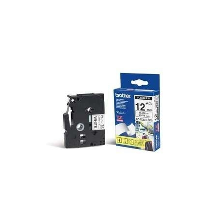 Brother TZe-FX231 - Adhesive - black on white - Roll (1.2 cm x 8 m) 1 cassette(s) flexible ID tape - for Brother PT-D210, D600, H110; P-Touch PT-1005, 1880, E800, H110; P-Touch Cube Plus PT-P710 - 1