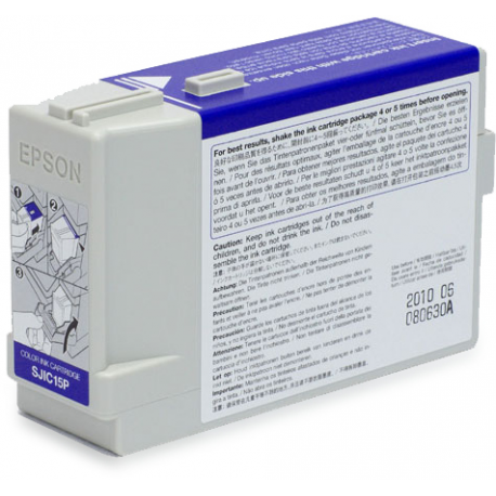 Epson SJIC15P - Colour (cyan, magenta, yellow) - original - ink cartridge - for Epson TM-C3400-LT; TM C3400, C610 - 2