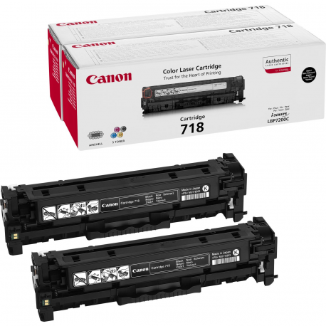 Canon 718 Black - 2-pack - black - original - toner cartridge - for i-SENSYS LBP7210, LBP7660, LBP7680, MF728, MF729, MF8340, MF8360, MF8540, MF8550, MF8580 - 1
