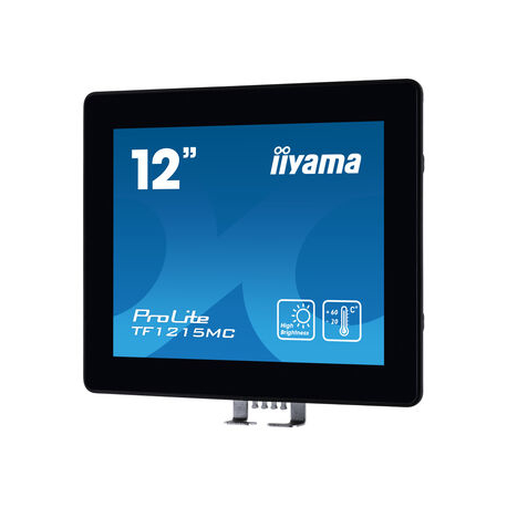 iiyama ProLite TF1215MC-B1 - LED monitor - 12.1" - open frame - touchscreen - 1024 x 768 - IPS - 540 cd / m² - 1000:1 - 25 ms - HDMI, VGA, DisplayPort - black - 4