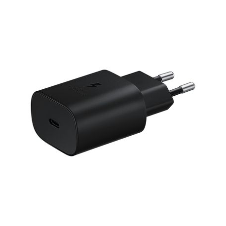 Samsung EP-TA800 - Power adapter - 25 Watt - 3 A - SFC (USB-C) - black - for Galaxy A20, A50, A70, A8s, M30, M40, Note10, S20, S20 5G, S20+ 5G, Z Flip, Z Flip 5G - 4