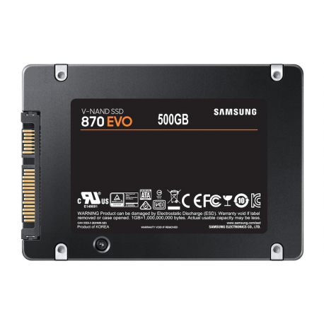 Samsung 870 EVO MZ-77E500B - SSD - encrypted - 500 GB - internal - 2.5" - SATA 6Gb / s - buffer: 512 MB - 256-bit AES - TCG Opal Encryption - 10