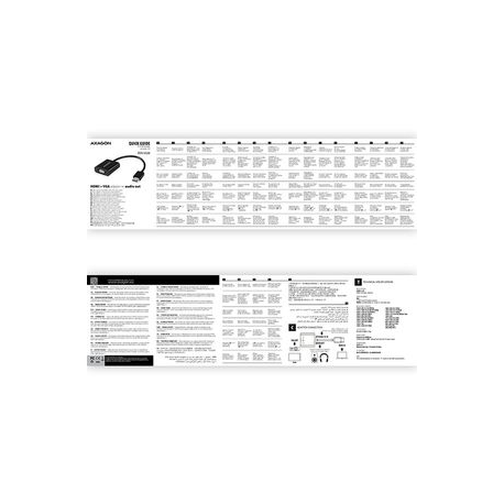 AXAGON - Video interface converter - HDMI (M) to HD-15 (VGA), stereo mini jack (F) - 17 cm - 1920 x 1200 (WUXGA) support, active converter - 10