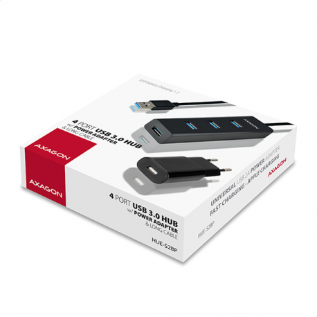 AXAGON HUE-S2BP - Hub - 4 x SuperSpeed USB 3.0 - desktop - 24