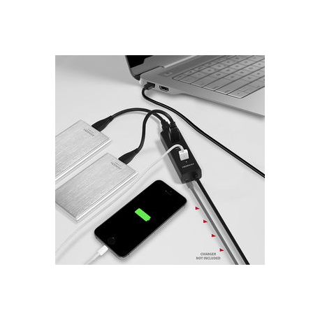 AXAGON HUE-S2BL - Hub - 4 x SuperSpeed USB 3.0 + 1 x micro-USB - desktop - 2