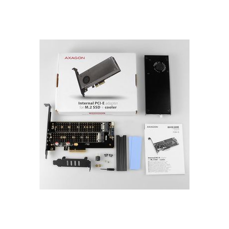 AXAGON PCEM2-D - Storage controller - M.2 - 2 Channel - M.2 NVMe Card  /  SATA 6Gb / s - low profile - PCIe 3.0 x4 - 11