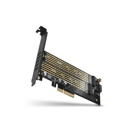 AXAGON PCEM2-D - Storage controller - M.2 - 2 Channel - M.2 NVMe Card / SATA 6Gb/s low profile - 8 GBps - PCIe 3.0 x4 - 0