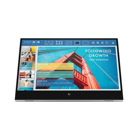 HP E14 G4 - LED monitor - 14" - portable - 1920 x 1080 Full HD (1080p) @ 60 Hz - IPS - 400 cd / m² - 800:1 - 5 ms - 2xUSB-C - sliver stand - 0
