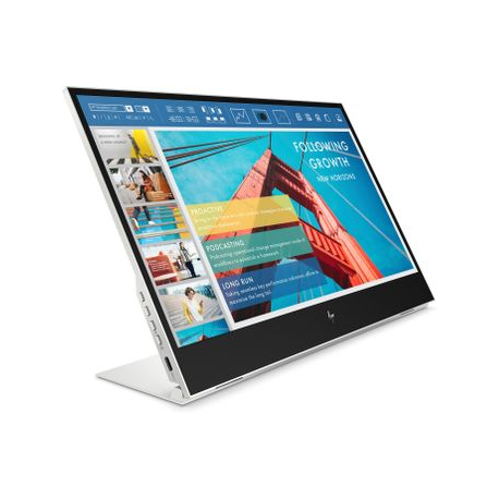 HP E14 G4 - LED monitor - 14" - portable - 1920 x 1080 Full HD (1080p) @ 60 Hz - IPS - 400 cd / m² - 800:1 - 5 ms - 2xUSB-C - sliver stand - 1