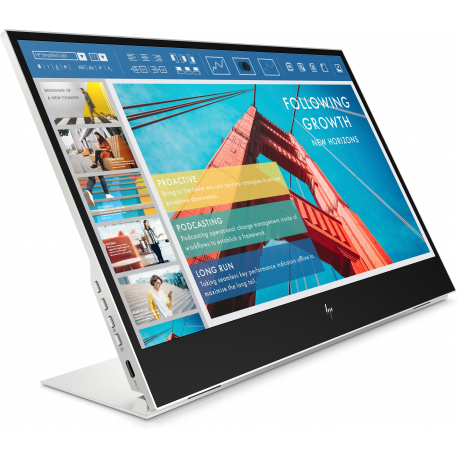 HP E14 G4 - LED monitor - 14" - portable - 1920 x 1080 Full HD (1080p) @ 60 Hz - IPS - 400 cd / m² - 800:1 - 5 ms - 2xUSB-C - sliver stand - 26