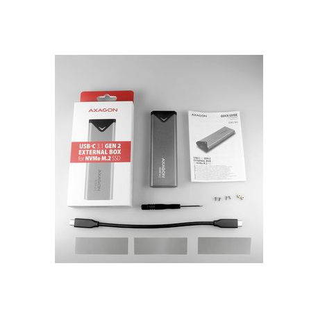 AXAGON EEM2-UG2 - Storage enclosure - M.2 - M.2 NVMe Card  /  PCIe (NVMe) - USB 3.2 (Gen 2) - 2