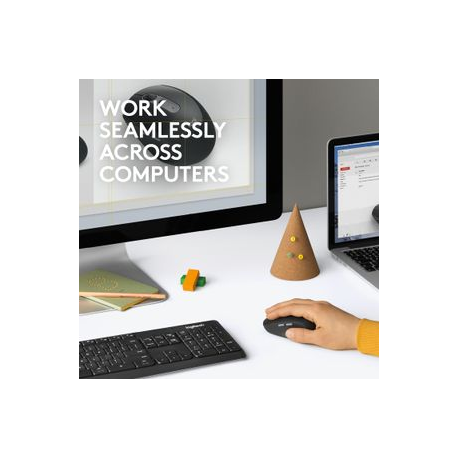 Logitech M590 Silent - Mouse - right-handed - optical - 7 buttons - wireless - Bluetooth, 2.4 GHz - USB wireless receiver - graphite tonal - 2