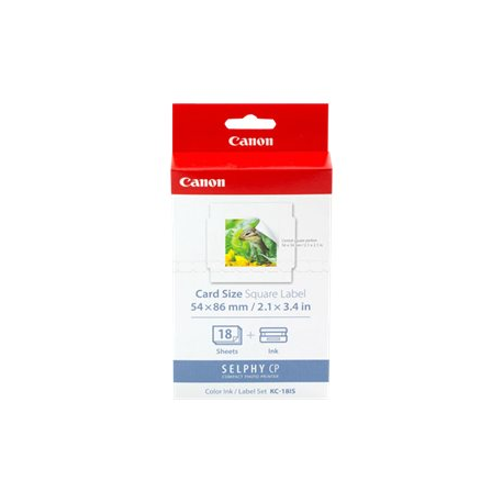 Canon KC-18IS - Print ribbon cassette and paper kit - for SELPHY CP1000, CP1200, CP1300, CP820, CP900, CP910 - 1