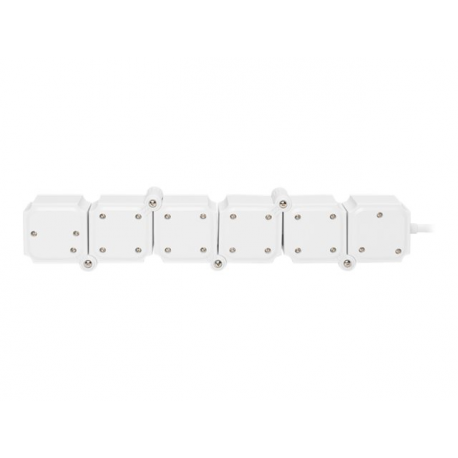 DIGITUS DA-70620 - Power strip - AC 250 V - 3680 Watt - input: power - output connectors: 4 (2 x USB, 4 x power) - 1.6 m cord - black, white - 5