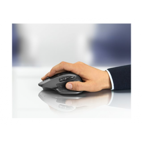 Logitech MX Master 2S - Mouse - laser - 7 buttons - wireless - Bluetooth, 2.4 GHz - Logitech Unifying receiver - graphite - 12