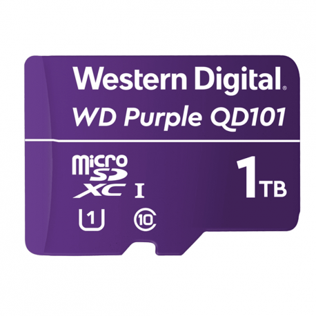 WD Purple WDD100T1P0C - Flash memory card - 1 TB - UHS-I U1 / Class10 - microSDXC - purple - 0