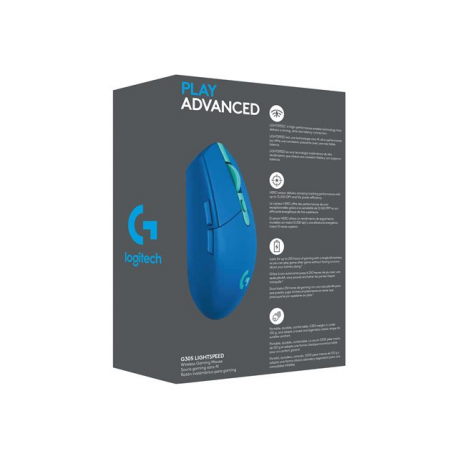 Logitech G G305 - Mouse - optical - 6 buttons - wireless - LIGHTSPEED - USB wireless receiver - blue - 15