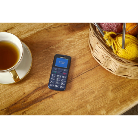 Panasonic KX-TU110 - Feature phone - dual-SIM - microSD slot - LCD display - 128 x 160 pixels - rear camera 0.08 MP - blue - 3