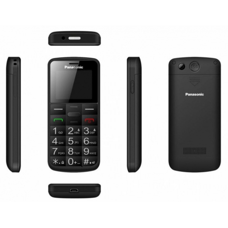 Panasonic KX-TU110 - Feature phone - dual-SIM - microSD slot - LCD display - 128 x 160 pixels - rear camera 0.08 MP - black - 1