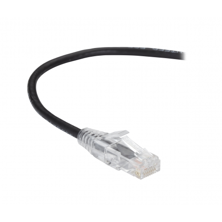 Black Box Slim-Net 28 AWG - Patch cable - RJ-45 (M) to RJ-45 (M) - 30 cm - UTP - CAT 6 - booted, molded, stranded - black - 0