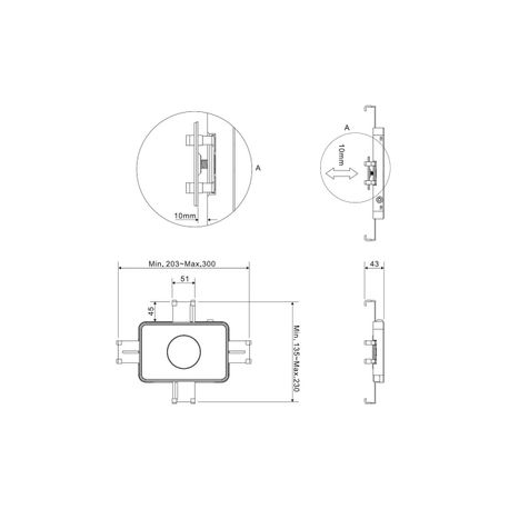 Multibrackets M - Mounting component (adjustable mount) - for tablet (Anti-Theft) - lockable - rubber, steel, ethylene vinyl acetate (EVA) - black - screen size: 7"-13" - mounting interface: 75 x 75 mm - VESA bracket mounting - 18