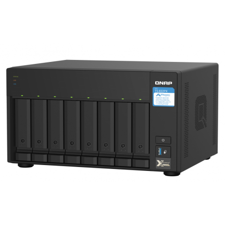 QNAP TS-832PX-4G - NAS server - 8 bays - SATA 6Gb / s - RAID 0, 1, 5, 6, 10, 50, JBOD, 60 - RAM 4 GB - Gigabit Ethernet / 2.5 Gigabit Ethernet / 10 Gigabit Ethernet - iSCSI - 9