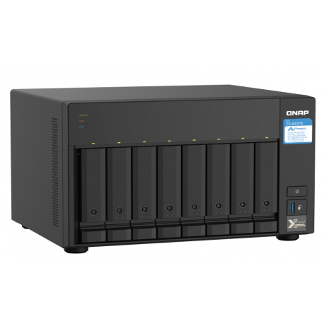 QNAP TS-832PX-4G - NAS server - 8 bays - SATA 6Gb / s - RAID 0, 1, 5, 6, 10, 50, JBOD, 60 - RAM 4 GB - Gigabit Ethernet / 2.5 Gigabit Ethernet / 10 Gigabit Ethernet - iSCSI - 11