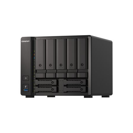 QNAP TS-H973AX-8G - NAS server - 9 bays - SATA 6Gb / s - RAID 0, 1, 5, 6, 10, 50, JBOD, 60, RAID TP - RAM 8 GB - 2.5 Gigabit Ethernet / 10 Gigabit Ethernet - iSCSI - 0