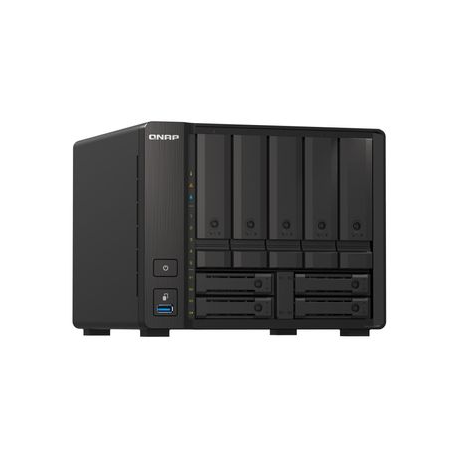 QNAP TS-H973AX-8G - NAS server - 9 bays - SATA 6Gb / s - RAID 0, 1, 5, 6, 10, 50, JBOD, 60, RAID TP - RAM 8 GB - 2.5 Gigabit Ethernet / 10 Gigabit Ethernet - iSCSI - 1