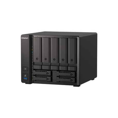 QNAP TS-H973AX-8G - NAS server - 9 bays - SATA 6Gb / s - RAID 0, 1, 5, 6, 10, 50, JBOD, 60, RAID TP - RAM 8 GB - 2.5 Gigabit Ethernet / 10 Gigabit Ethernet - iSCSI - 3