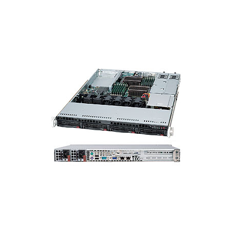 Supermicro SC815 TQC-R706WB2 - Rack-mountable - 1U - extended ATX - SATA / SAS - hot-swap 750 Watt - black - 0
