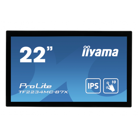 iiyama ProLite TF2234MC-B7X - LED monitor - 22" (21.5" viewable) - open frame - touchscreen - 1920 x 1080 Full HD (1080p) @ 60 Hz - IPS - 350 cd / m² - 1000:1 - 8 ms - HDMI, VGA, DisplayPort - black - 6