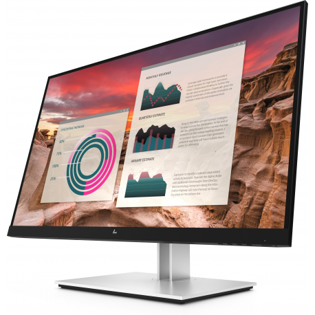 HP E27u G4 - E-Series - LED monitor - 27" - 2560 x 1440 QHD @ 60 Hz - IPS - 250 cd / m² - 1000:1 - 5 ms - HDMI, DisplayPort, USB-C - sparkling black - 6