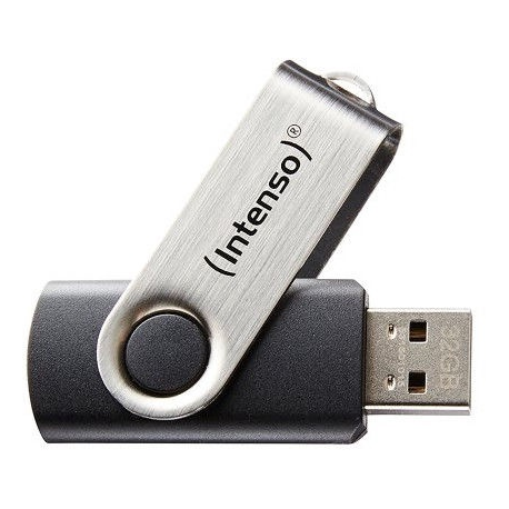 Intenso Basic Line - USB flash drive - 32 GB - USB 2.0 - black silver - 0